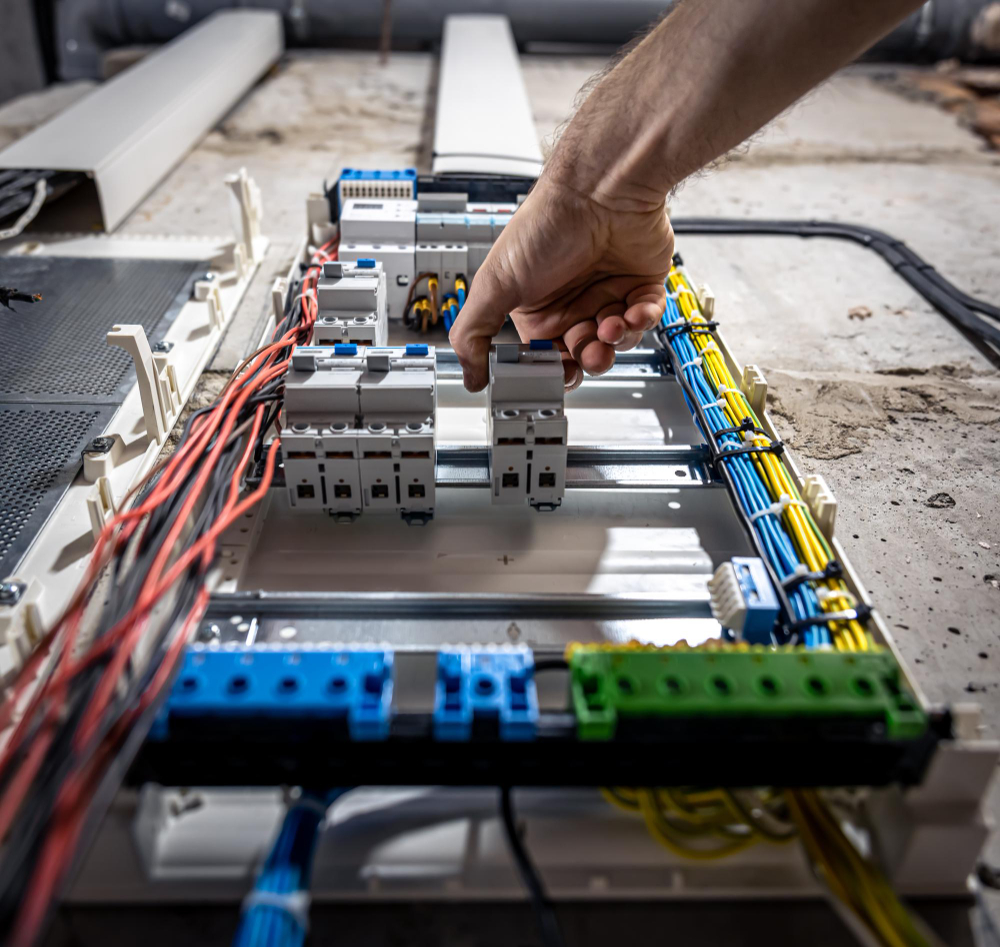 male-electrician-works-switchboard-with-electrical-connecting-cable